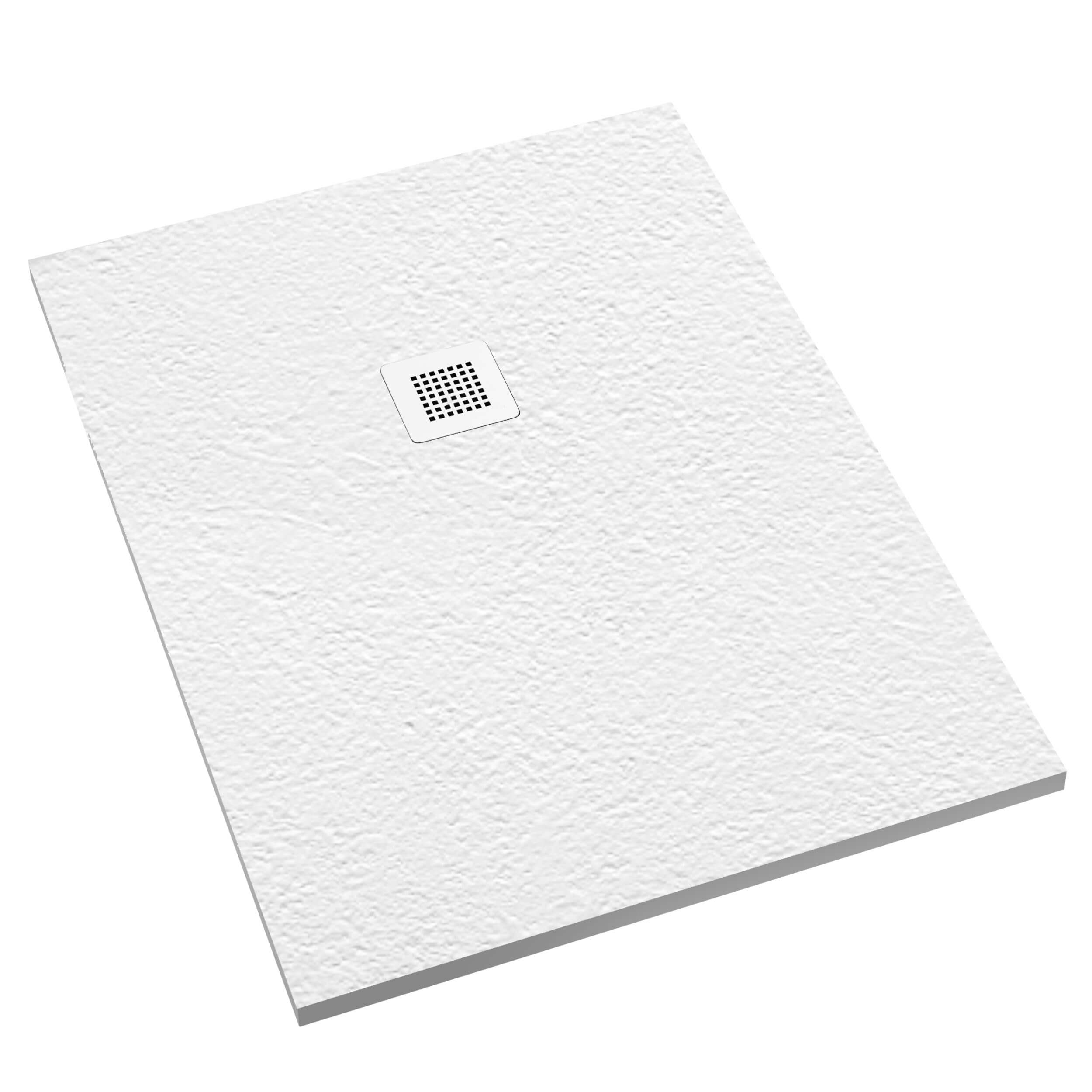 Schedpol Kalait Grooved White Stone brodzik prostokątny 100x90 cm biały 3.3115/B/GR-M2