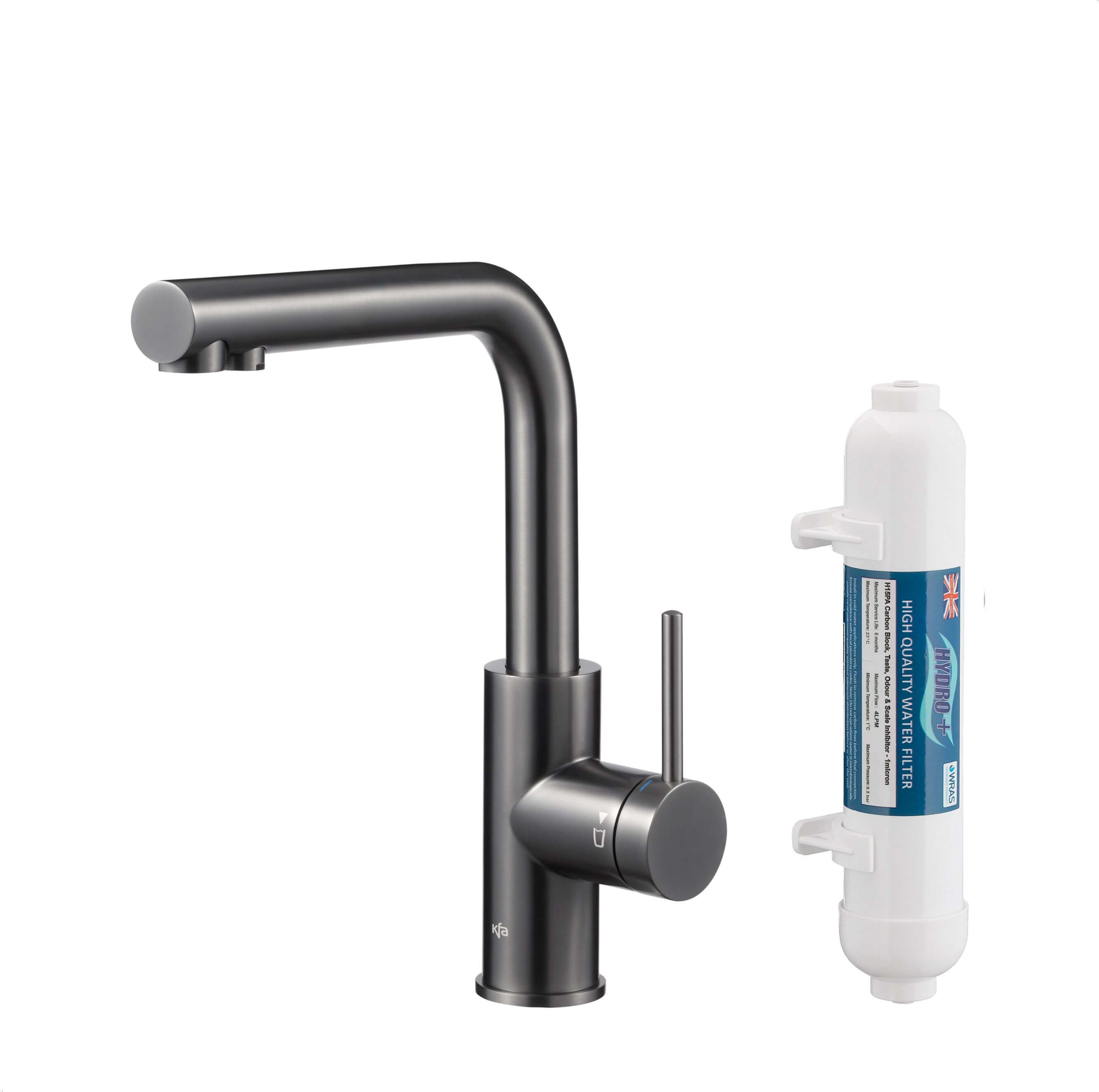 KFA Armatura Duero Pure Basic bateria kuchenna z filtrem stojąca gun metal grey PVD 6623-912-61