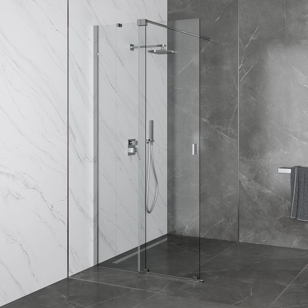 Besco Vayo Walk-In ścianka prysznicowa 120 cm chrom/szkło przezroczyste VY-120-200C