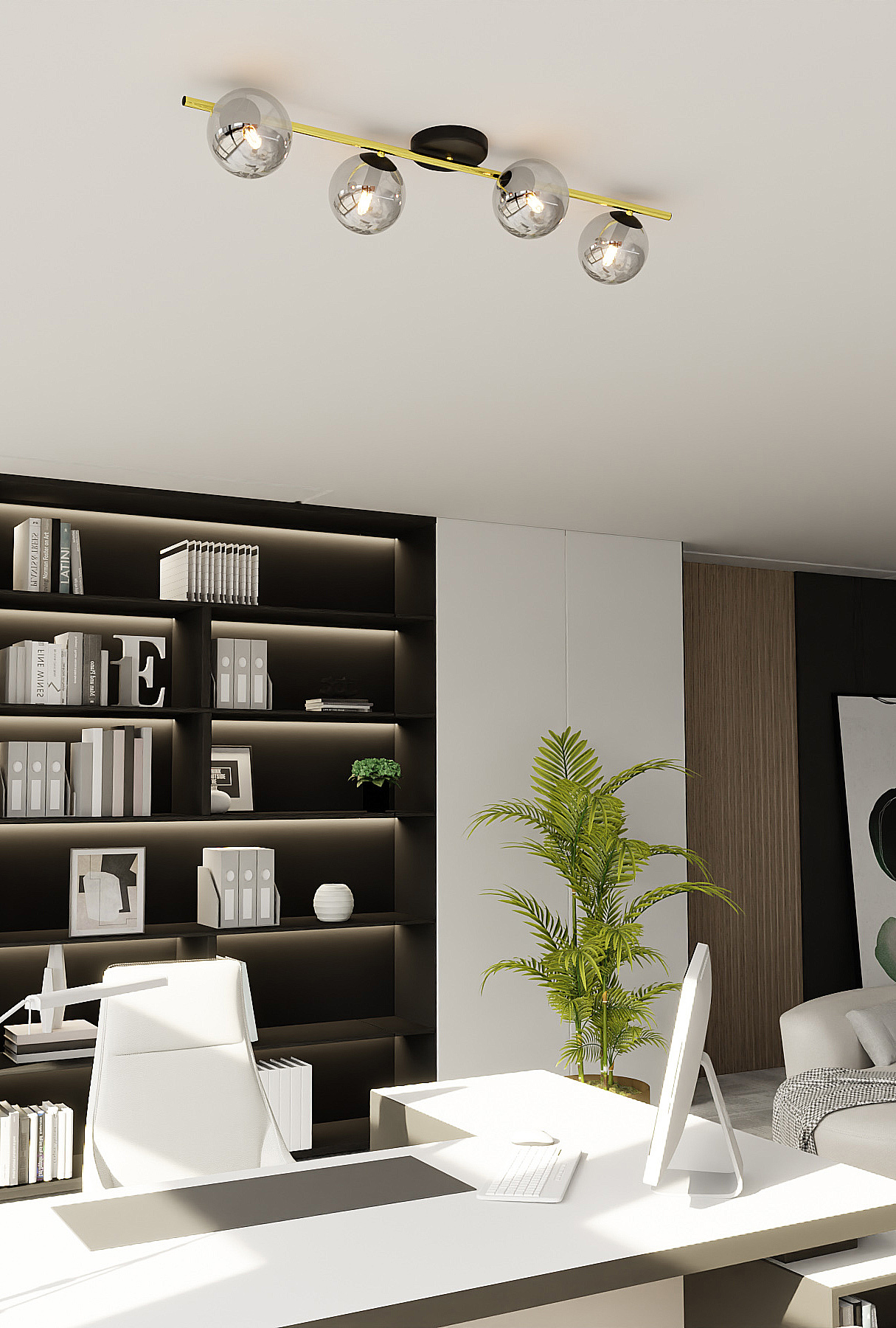 Emibig Splendi lampa podsufitowa 4x10W czarny/złoty/grafit 1246/4