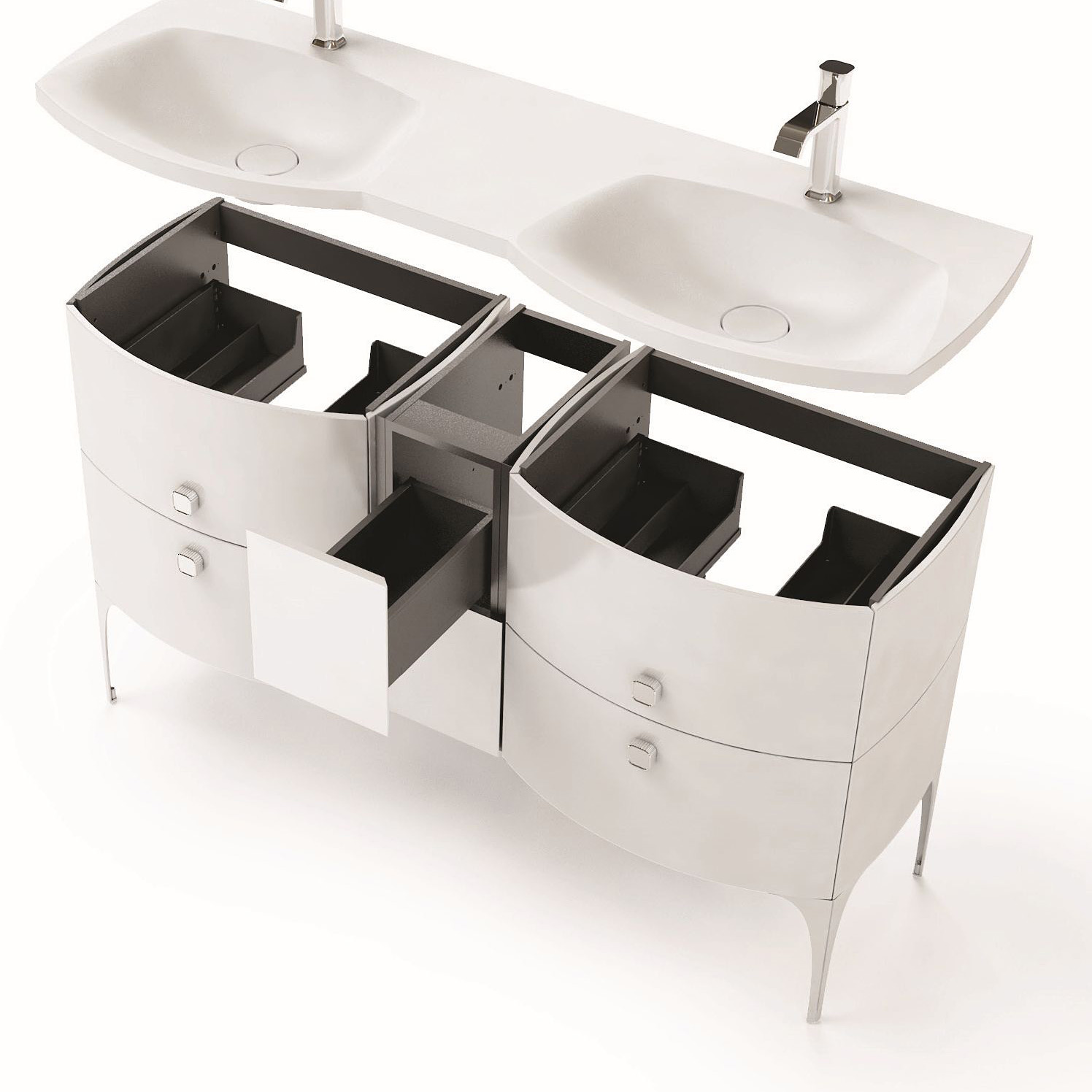 Oristo Louis szafka 24 cm podumywalkowa moduł środkowy czarny połysk OR50-SD2S-24-1