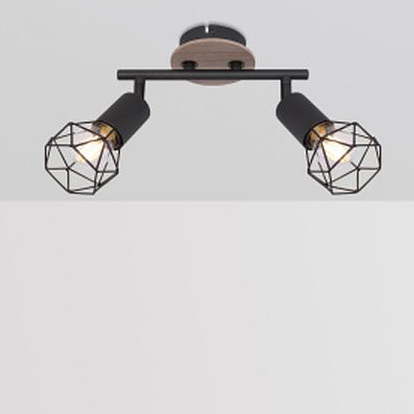 Globo Lighting Xara I lampa podsufitowa 2x40W czarny/drewno 54802S-2H
