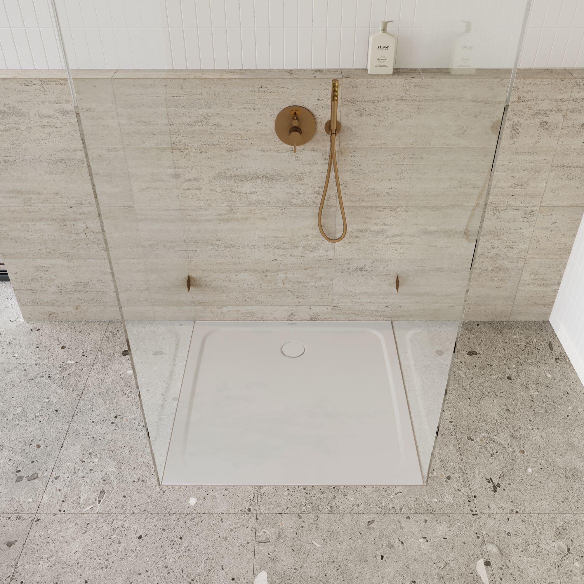Kaldewei Cayonoplan brodzik kwadratowy 80x80 cm szary 361147980668
