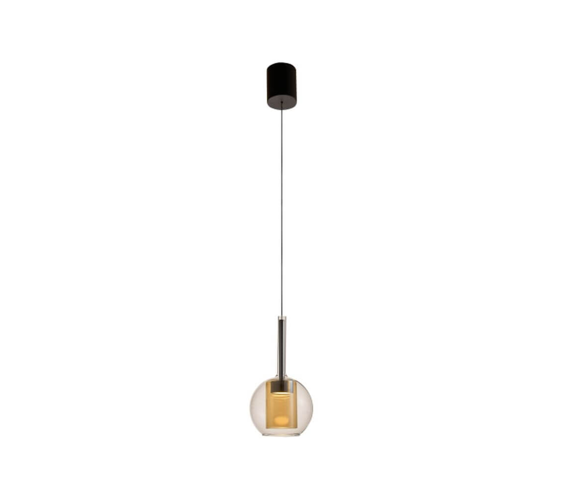 Zuma Line Tagna lampa wisząca 1x6 W czarna-bursztynowa 251001-AM