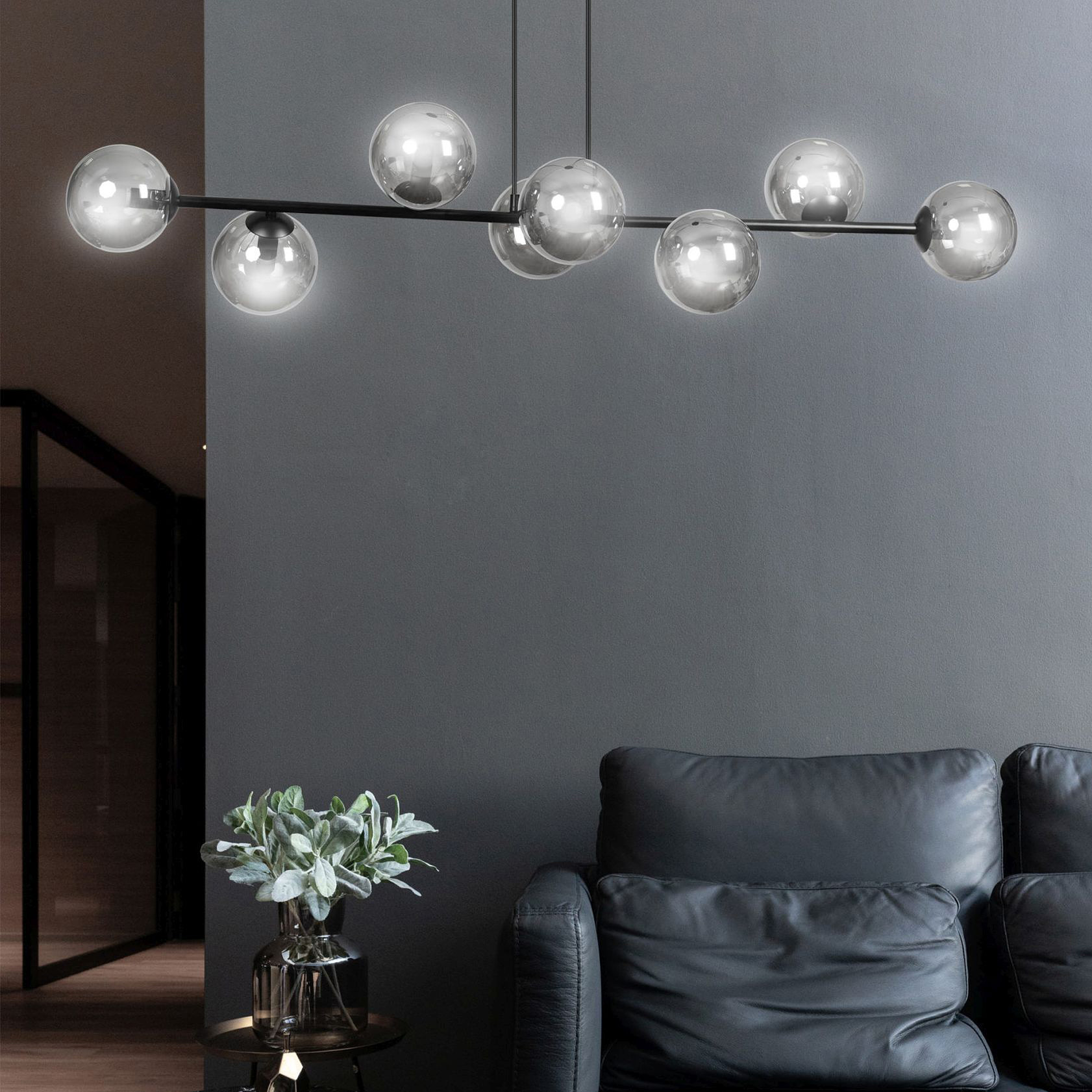 Emibig Rossi lampa wisząca 8x10 W czarna-grafitowa 875/8 - Wysyłka w 24h