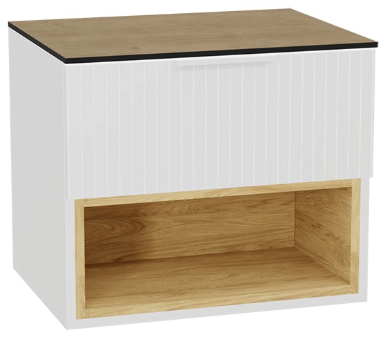 Zestaw Excellent Tuto 2.0 szafka 60 cm podumywalkowa wisząca z blatem biały-dąb MLEX.2171.K.60.03BL.WHWH