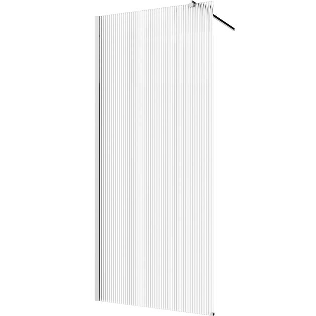 INVENA Kabina prysznicowa WALK-IN chrom 90x200 ryflowana szkło tranpa