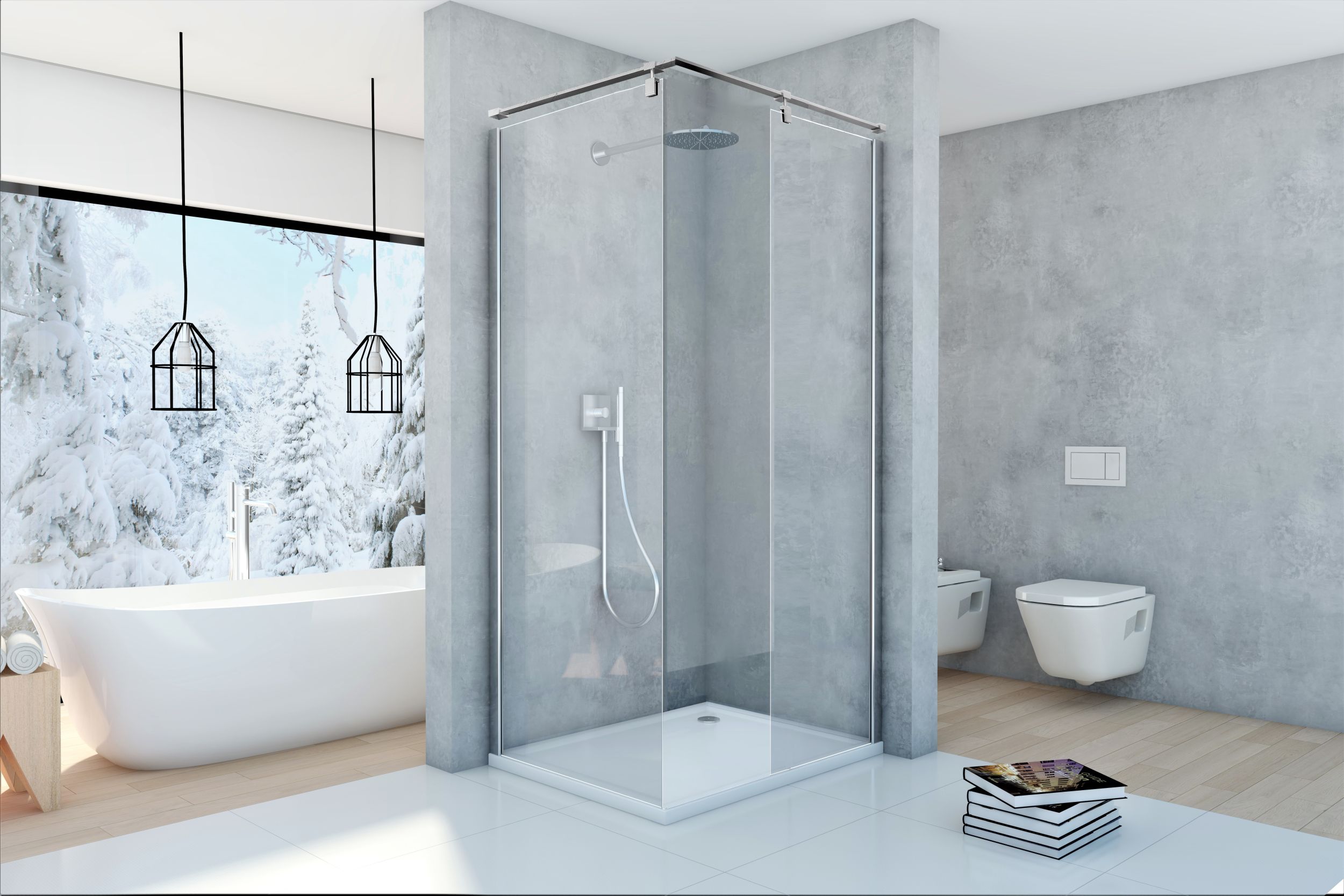 Darmowa Dostawa - Kabina prysznicowa walk-in 130x120 cm prostokątna chrom połysk/szkło przezroczyste Sea-Horse Creative BKP257T1213