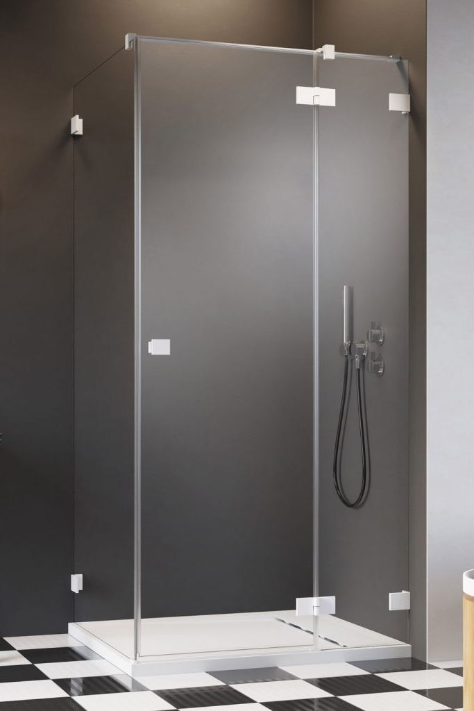 Darmowa Dostawa - Drzwi prysznicowe 80 cm uchylne do ścianki bocznej Radaway Essenza Pro White KDJ 100970800401R