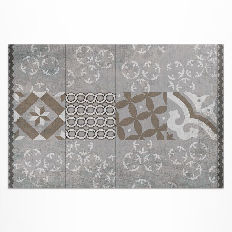 Winylowy Chodnik Zewnętrzny Wallfluent 120x180 cm Ozdobne płytki stare kafelki 1 szt.