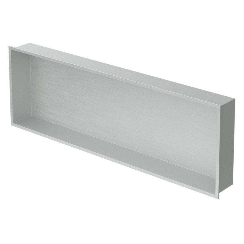 Nisza ścienna LuxeBath ze stali nierdzewnej 90x30x10 cm wnęka wbudowana pod prysznic zestaw montażowy meble domowe srebrna 1 szt