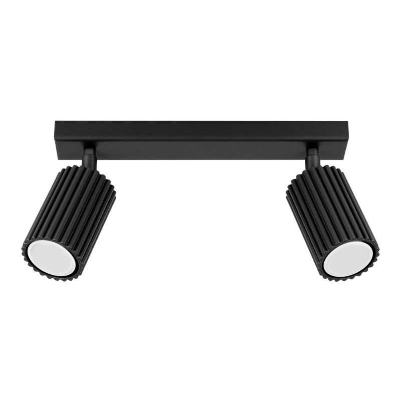 Reflektor sufitowy Sollux Lighting Karbon czarny 2 x GU10 x IP20 wym: 16,5 x 30 x 6,5 cm - 1 szt.