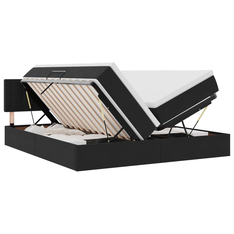 Łóżko Kontynentalne WaszeMeble z Materacem 100x200 cm Czarne WM-3371005 1 szt.