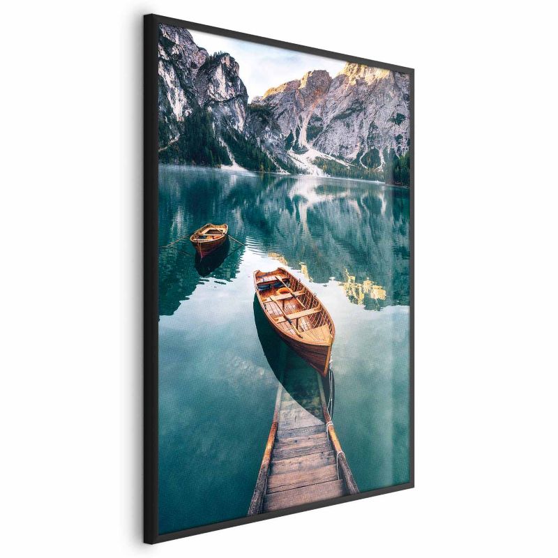Plakat Artgeist Łodzie w Dolomitach 60x90 cm z ramą czarną 1 szt