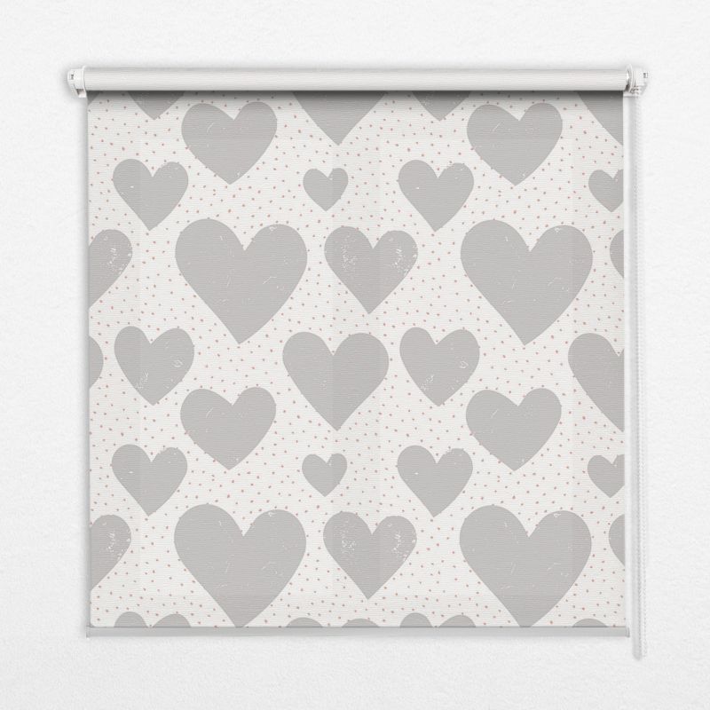 Roleta Do Sypialni Tulup 70x140 cm Szare Serca Montaż do ściany/sufitu 1 szt.