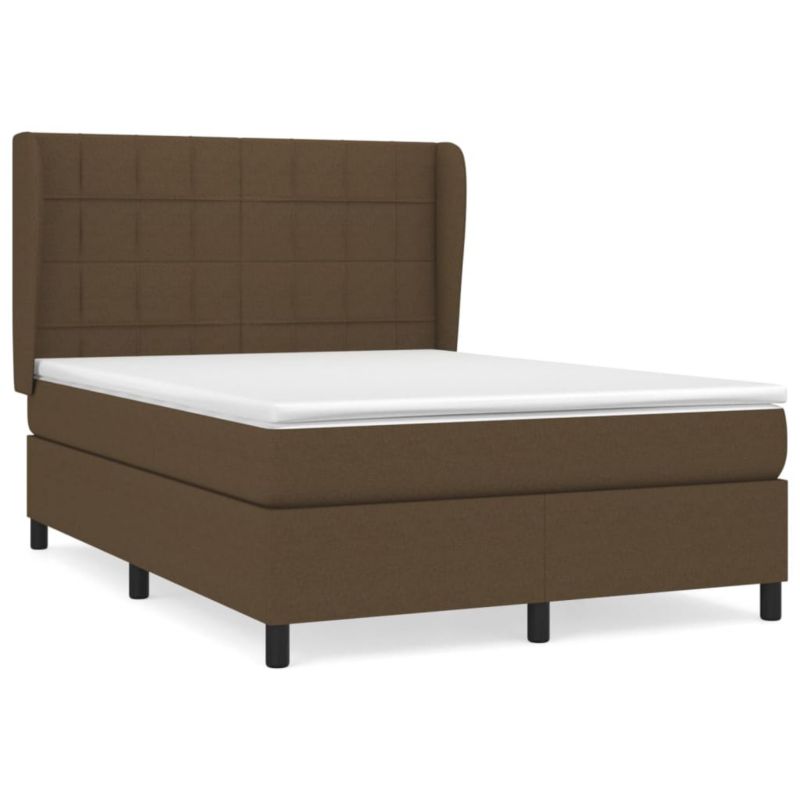 Łóżko z materacem WaszeMeble 135x190 cm Ciemny brąz tkanina WM-3127960 1 szt.