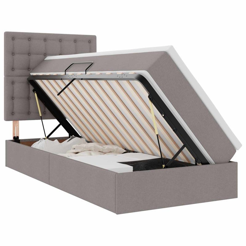 Łóżko Kontynentalne WaszeMeble z Materacem 90x190 cm Szare WM-3371877 1 szt.