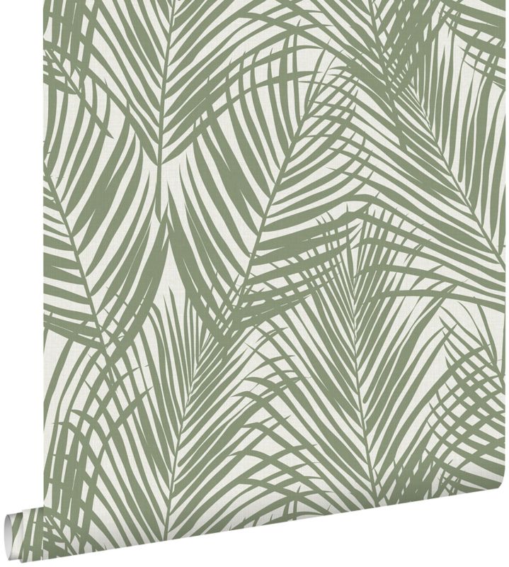Tapeta ESTAhome liście palmowe szaro-oliwkowym 53 cm x 10.05 m - 1 rol.
