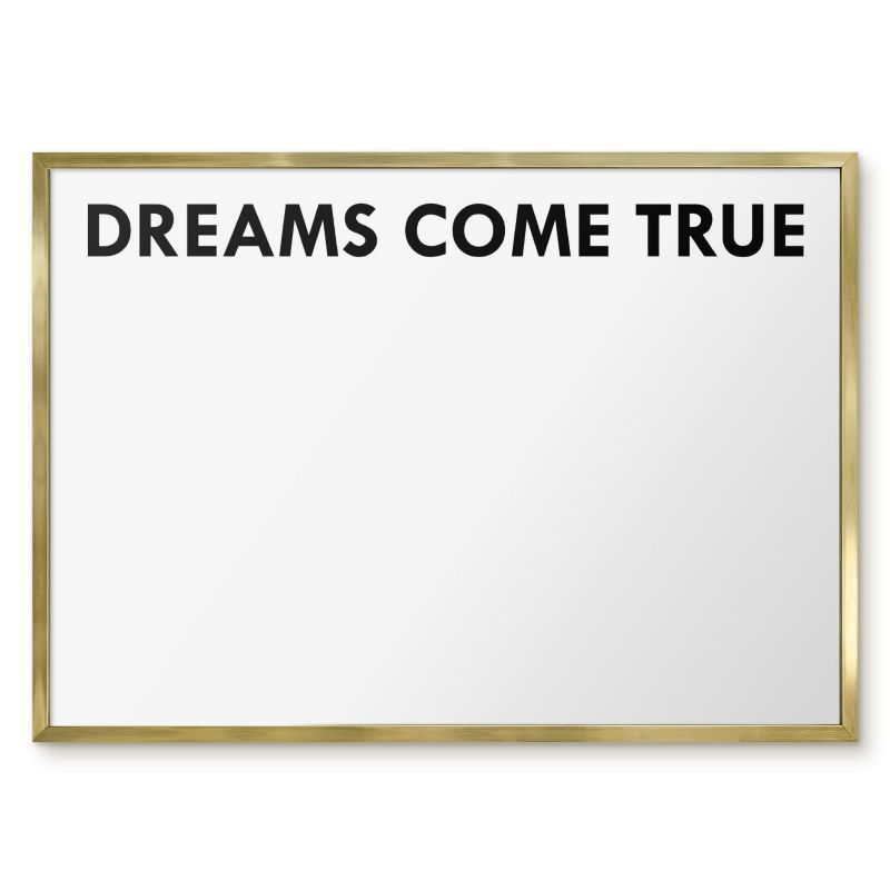 Tablica Magnetyczna Dekoracyjna Ścienna Tulup 70x50 cm Dreams come true 2 - Złota rama Do salonu, sypialni 1 szt.