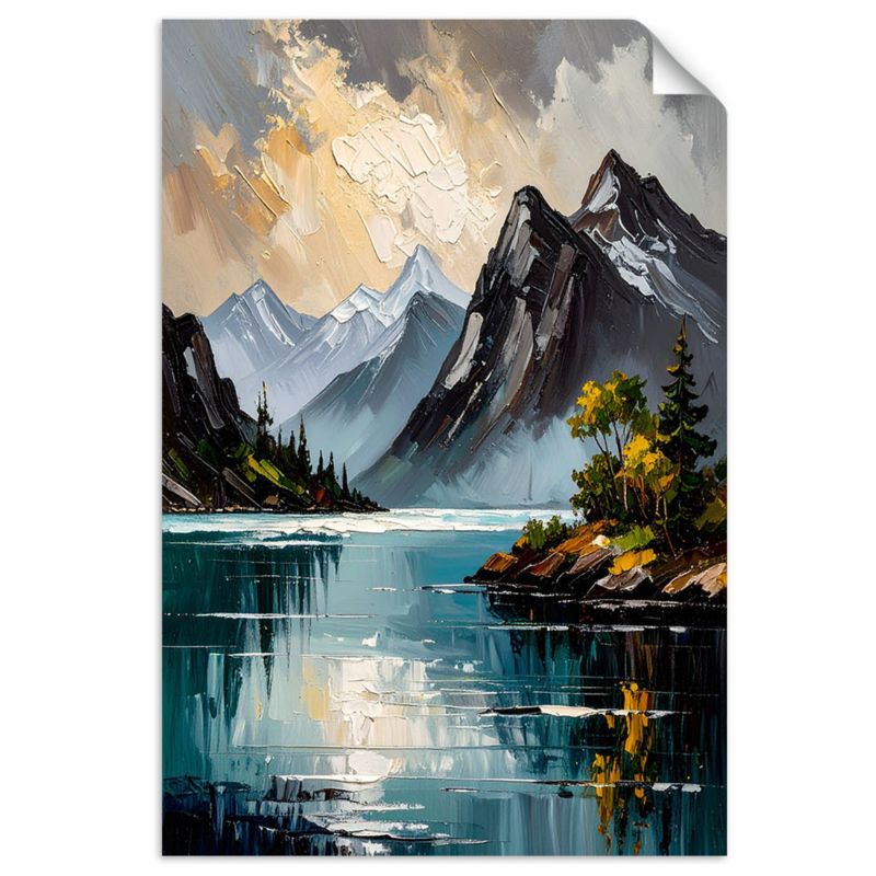 Naklejki samoprzylepne do salonu sypialni Feeby Krajobraz Jezioro Góry Natura 60x90cm 1szt