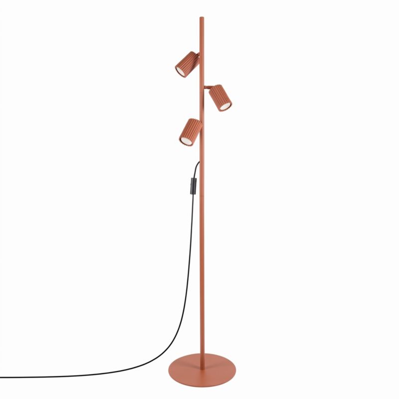 Lampa podłogowa KARBON 3 ochra czerwona Sollux Lighting 1 szt.