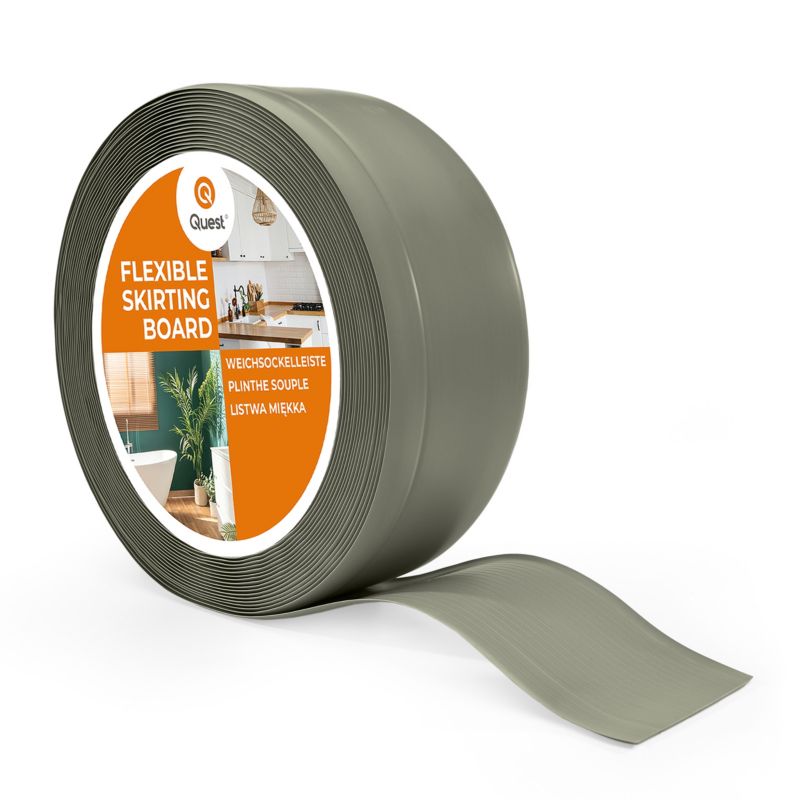 Listwa przypodłogowa PCV 70x20 mm QUEST, elastyczna, miękka listwa cokołowa - 5m, oliwkowy, 1 szt.