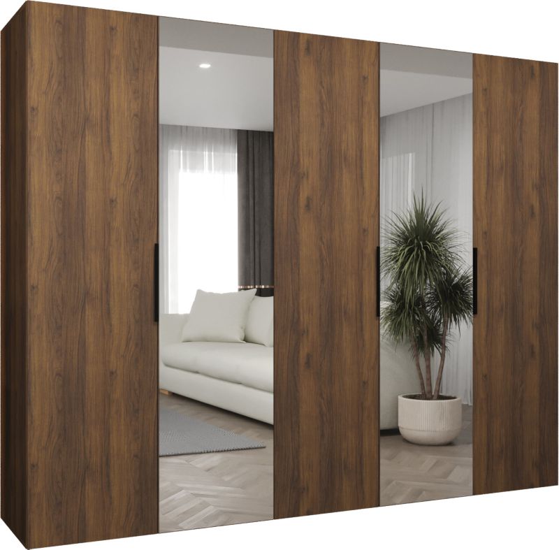 Szafa uchylna otwierana MARBELLA 2 250 wys 202 cm Orzech Warmia + Czarny 1 szt
