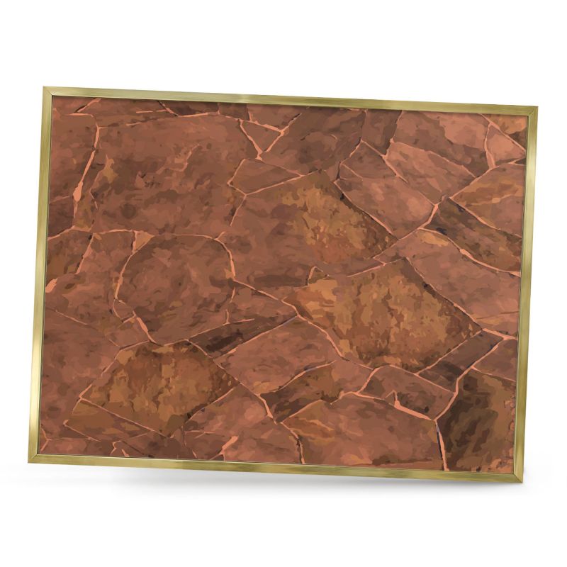 Ozdobna tablica na magnesy ArtPrintCave 80x60 Kamienna struktura w złotej ramie 1szt