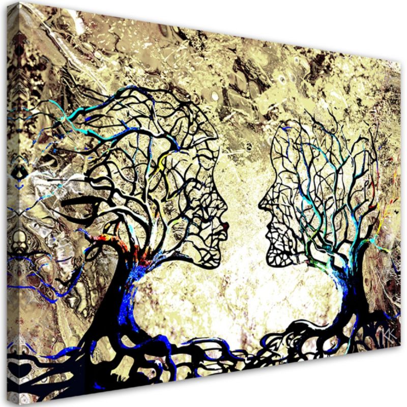 Obraz do salonu sypialni Feeby Pocałunek Drzewa Miłość Abstrakcja w Beżu 90x60cm 1szt