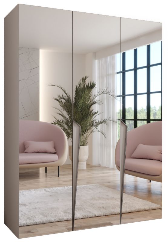 Szafa uchylna z lustrem z lustrem otwierana Abiks PIANO 3 150 wys 202 cm Kaszmir + Kaszmir 1 szt