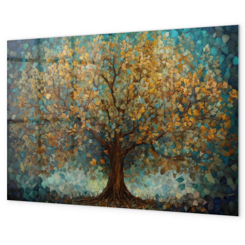 Tablica Magnetyczna Nad Biurko Tulup 90x60 cm Drzewo mozaikowe Szkło hartowane 1 kpl