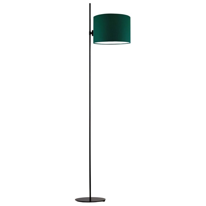 Lampa stojąca Volta Light Factory podłogowa z abażurem Butelkowa zieleń walec 30 cm MITO 1szt.