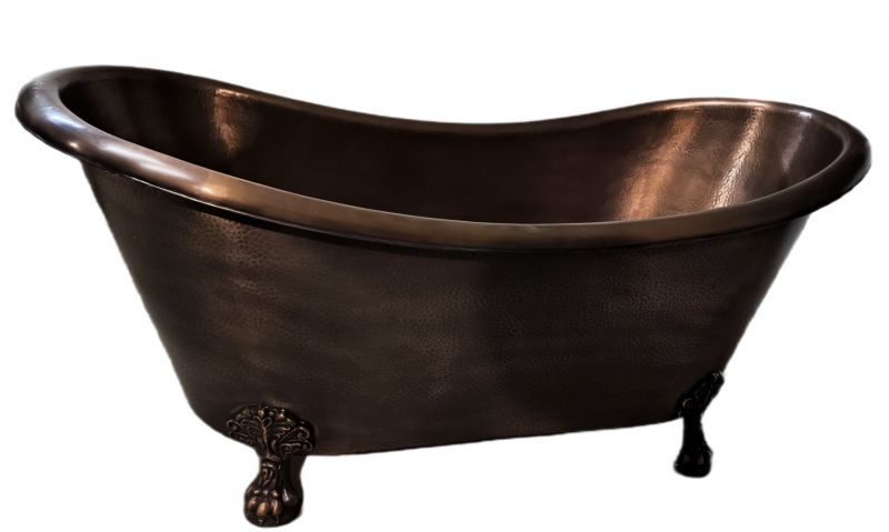 Wanna Domotechnika miedziana 160x80x72 cm ręcznie kuta łapy lwie, materiał miedz 1szt.
