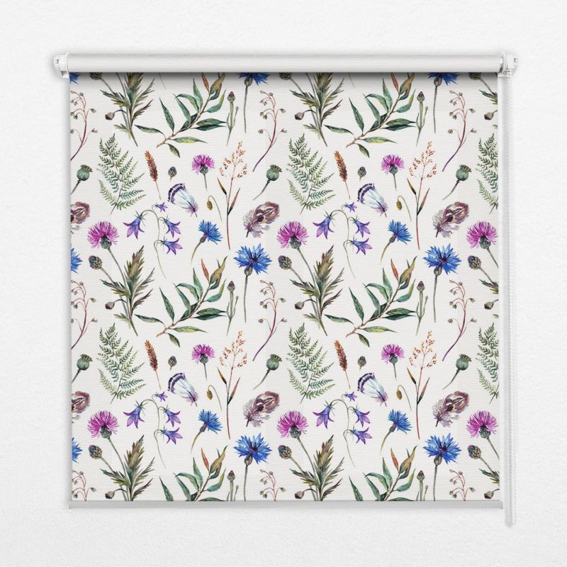Roleta Wzorzysta Tulup 120x140 cm Kolorowe Kwiaty Montaż do ściany/sufitu 1 szt.
