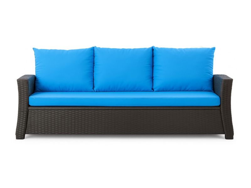 Poduszka ogrodowa na sofę rattanową 3-os, Setgarden, 160x60x50cm Niebieska Poduszki na meble ogrodowe-Technorattan, Mix, 1szt