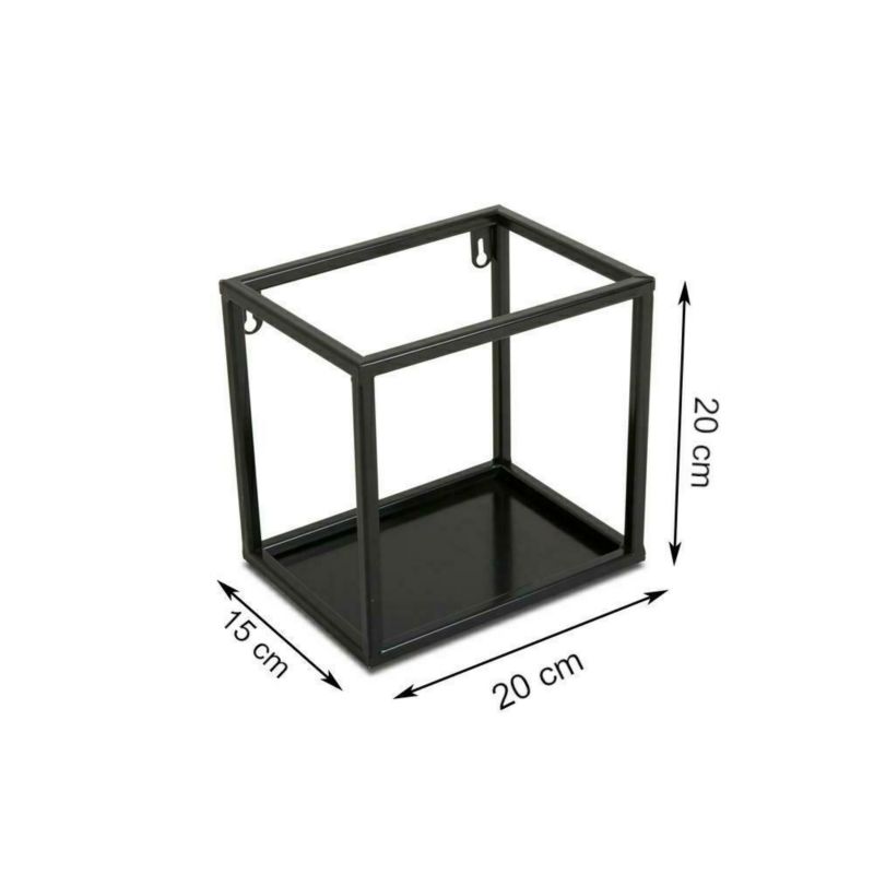 Półka wisząca HowHomely ścienna metal czarna 20 cm 1 szt.