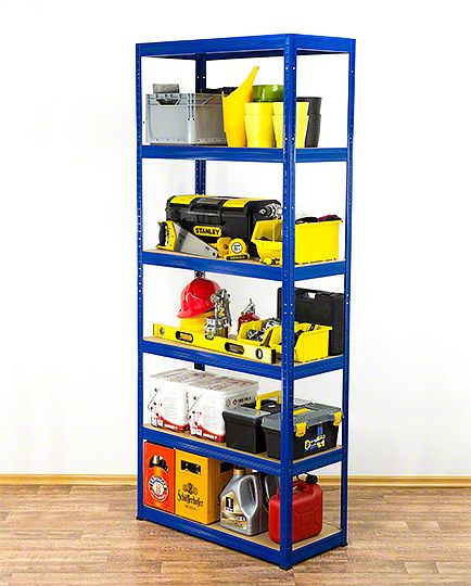 Regał metalowy MODO24 magazynowy stojak niebieski helios 196x75x40cm 6 półek po 400 kg 1 szt.