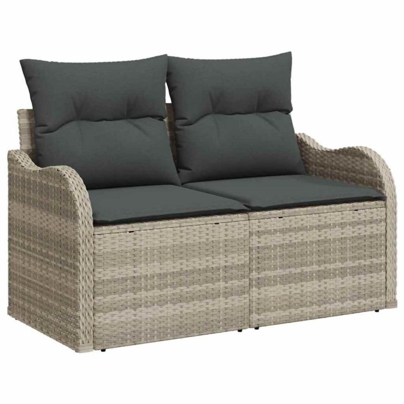 Sofa ogrodowa WaszeMeble z technorattanu szara z poduszkami WM-42006727 1 szt.