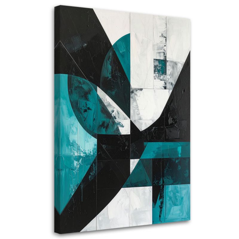 Obraz do salonu biura kuchni Feeby Geometryczna abstrakcja turkusowy 40x60cm 1szt