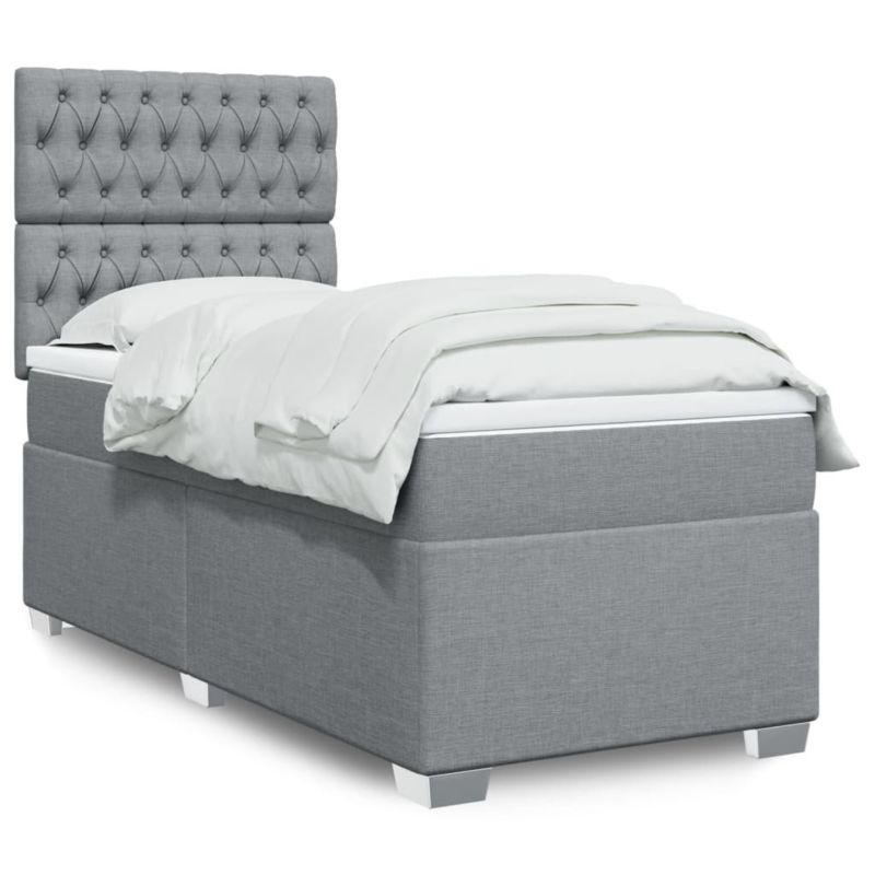 Łóżko kontynentalne WaszeMeble 90x200 cm jasnoszare WM-3292678 1 szt.