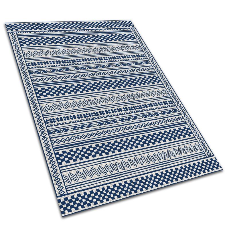 Dywan Zewnętrzny Tulup 100x150 cm Odporny Na Warunki Atmosferyczne Regularny szlaczek 1 szt.