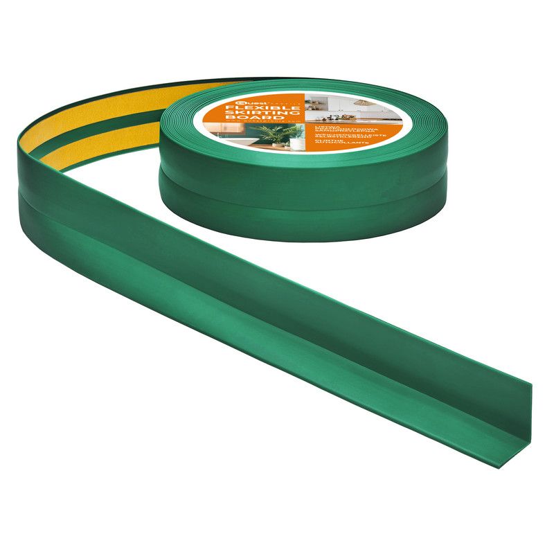 Listwa przypodłogowa samoprzylepna PVC 30x30 mm QUEST, listwa wykończeniowa, elastyczna - 20 m, zielony, 1 szt.