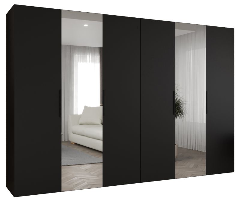 Szafa uchylna otwierana MARBELLA 2 300 wys 202 cm Czarny + Czarny 1 szt