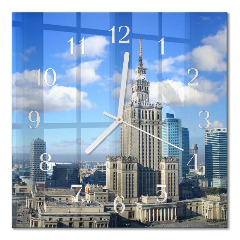 Zegar Ścienny Nowoczesny Tulup 30x30 cm z Białymi Wskazówkami Warszawa 1 szt.