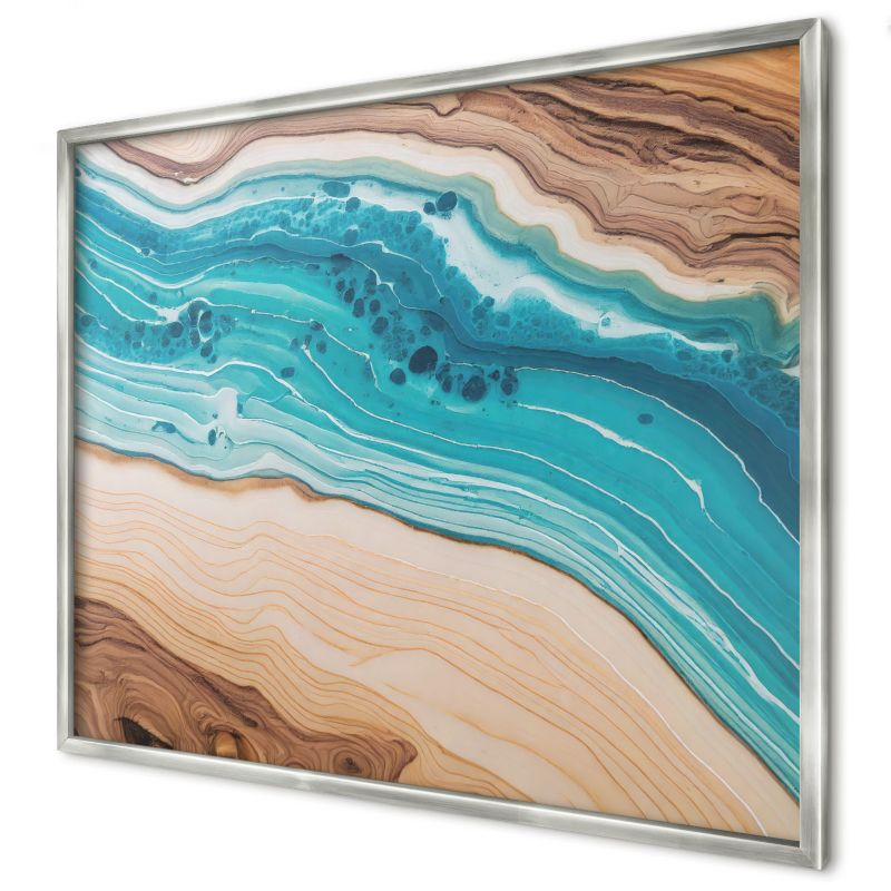 Tablica magnetyczna do salonu Wallfluent 80x60 Ziemskie warstwy w srebrnej ramie 1szt