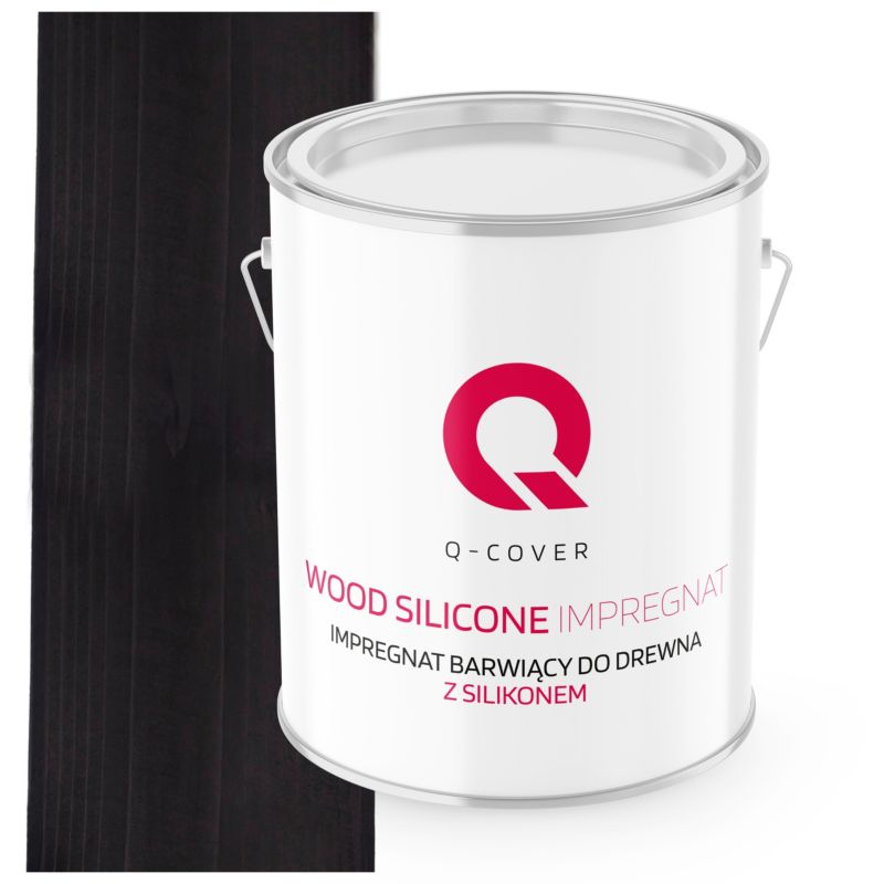 Impregnat Barwiący do Drewna z Silikonem 2w1 Q-Cover Czarny 2.5L