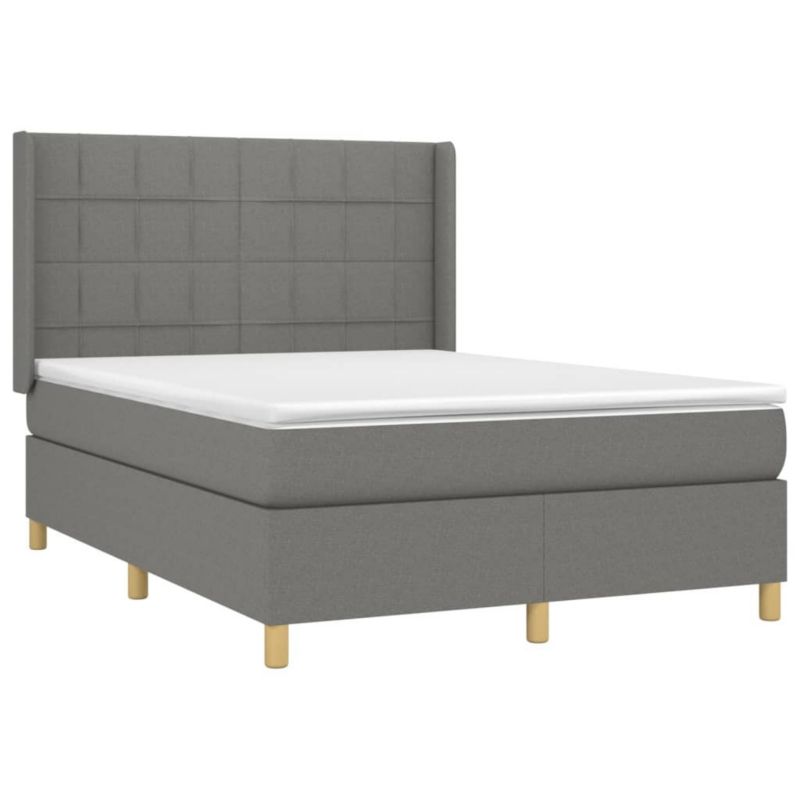 Łóżko kontynentalne WaszeMeble 140x190 cm ciemnoszara WM-3138870 1 szt.
