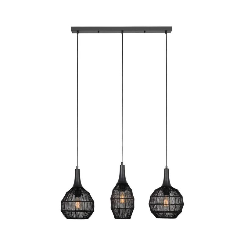 Lampa wisząca Trio Soraya 7498 czarna industrialna 3xE27 x 1 szt.