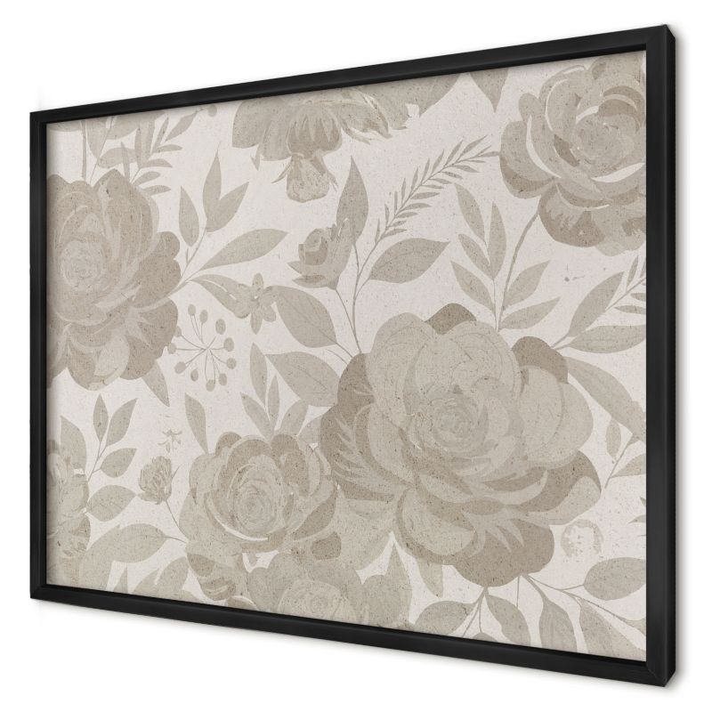 Ozdobna tablica na magnesy Wallfluent 70x50 Kwiaty vintage w czarnej ramie 1szt