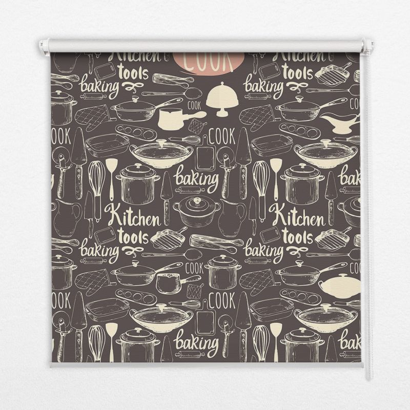 Roleta Wewnętrzna Tulup 120x140 cm Przyrządy Kulinarne Montaż do ściany/sufitu 1 szt.
